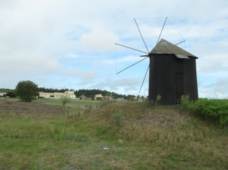 Karakteristieke molen op de route naar Nazaré
